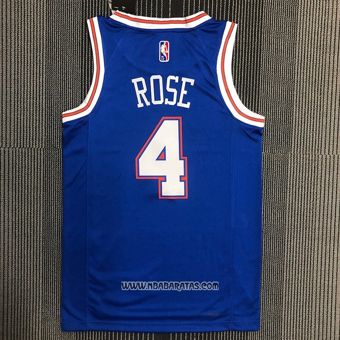 Camiseta New York Knicks Derrick Rose #4 Statement 2020-21 Azul